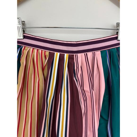 Anthropologie Maeve Striped Taffeta A-Line Mini Skirt Size 10 Academia Coquette - Picture 8 of 15